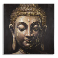 Stampa su Tela Buddah 4, Multicolore, Legno, 100x3x100 cm, Seven Design