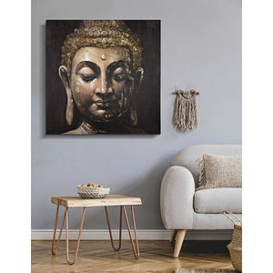 Stampa su Tela Buddah 4, Multicolore, Legno, 100x3x100 cm, Seven Design
