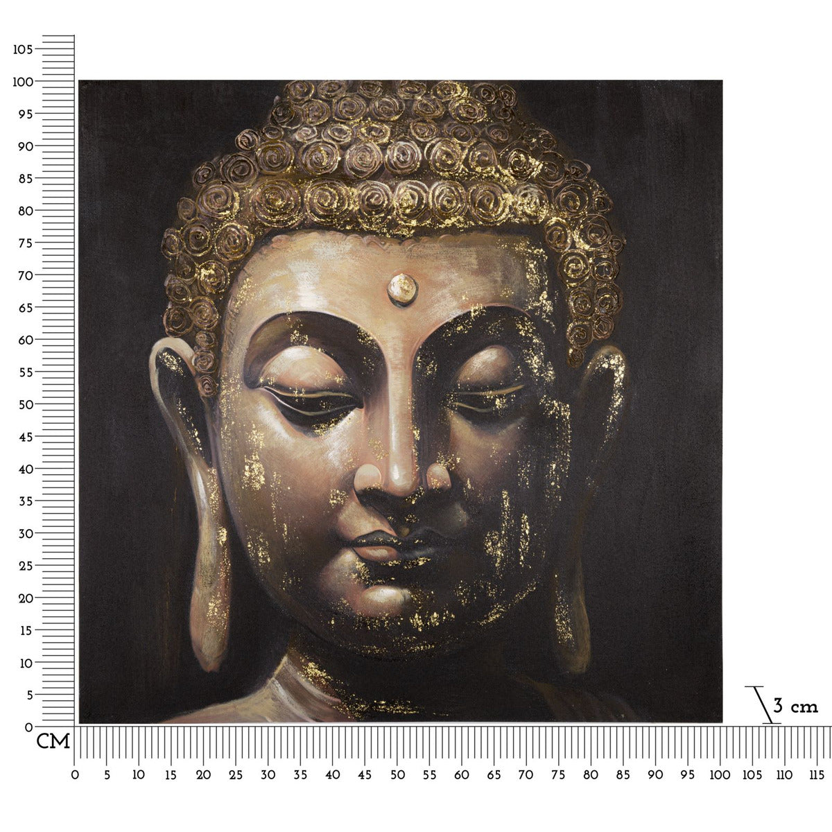 Stampa su Tela Buddah 4, Multicolore, Legno, 100x3x100 cm, Seven Design