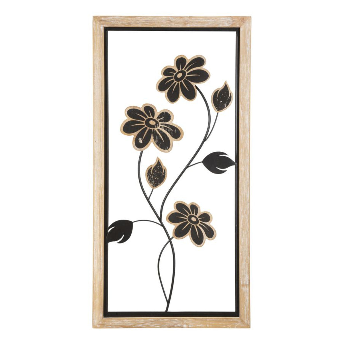 Decorazione in Metallo 3D Fiori 45, Marrone, Metallo, 30x2,5x60 cm, Seven Design