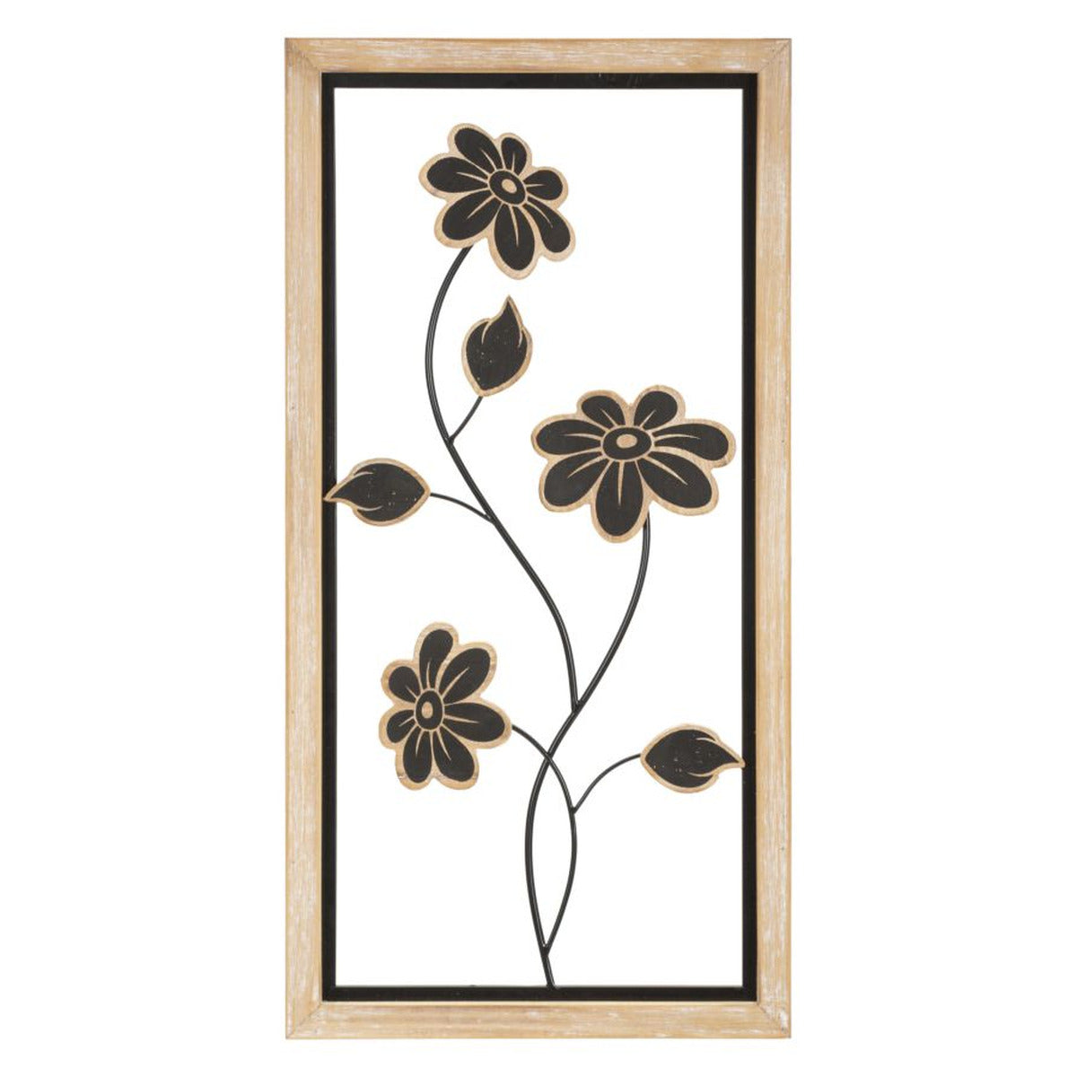 Decorazione in Metallo 3D Fiori 46, Marrone, Metallo, 30x2,5x60 cm, Seven Design