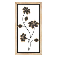 Decorazione in Metallo 3D Fiori 46, Marrone, Metallo, 30x2,5x60 cm, Seven Design