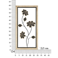 Decorazione in Metallo 3D Fiori 46, Marrone, Metallo, 30x2,5x60 cm, Seven Design