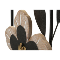 Decorazione in Metallo 3D Fiori 50, Nero, Metallo, 27x2,5x70 cm, Seven Design