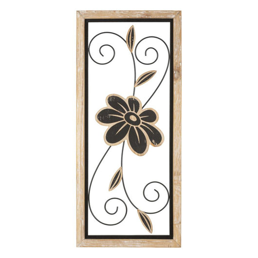 Decorazione in Metallo 3D Fiori 47, Marrone, Metallo, 26x2,5x60 cm, Seven Design