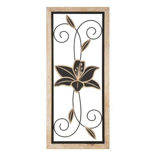 Decorazione in Metallo 3D Fiori 48, Marrone, Metallo, 26x2,5x60 cm, Seven Design