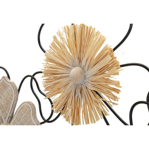 Decorazione in Metallo 3D Fiori 53, Marrone, Metallo, 75x3,5x42 cm, Seven Design