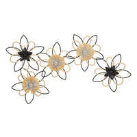 Decorazione in Metallo 3D Fiori 51, Marrone, Metallo, 60x4x35 cm, Seven Design