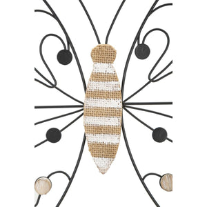 Decorazione in Metallo 3D Farfalla 1, Nero, Metallo, 39,5x1,5x33,5 cm, Seven Design
