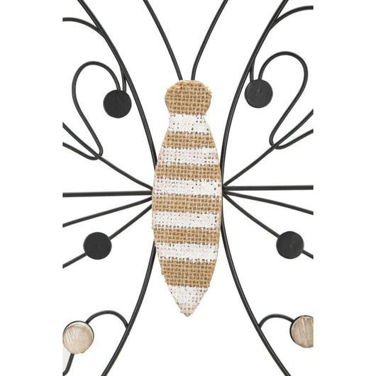 Decorazione in Metallo 3D Farfalla 1, Nero, Metallo, 39,5x1,5x33,5 cm, Seven Design