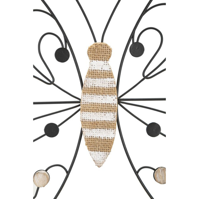 Decorazione in Metallo 3D Farfalla 1, Nero, Metallo, 39,5x1,5x33,5 cm, Seven Design