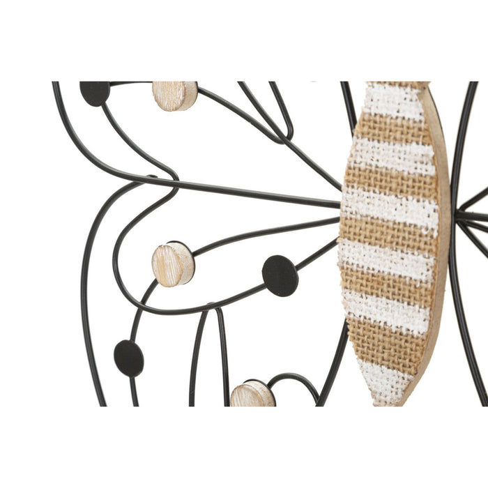 Decorazione in Metallo 3D Farfalla 1, Nero, Metallo, 39,5x1,5x33,5 cm, Seven Design