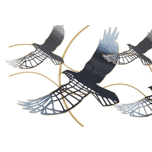 Decorazione in Metallo 3D Uccelli 1, Multicolore, Metallo, 91x7x50 cm, Seven Design