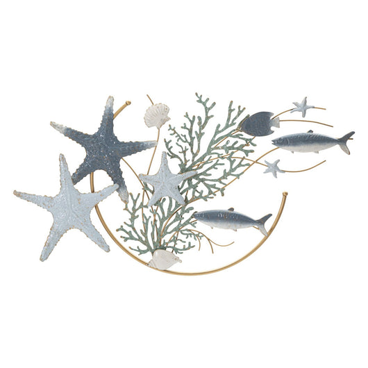 Decorazione in Metallo 3D Sea, Multicolore, Metallo, 95,3x5x50,2 cm, Seven Design
