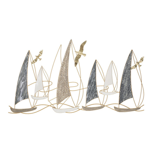 Decorazione in Metallo 3D Barche 2, Multicolore, Metallo, 123,8x5,1x69,9 cm, Seven Design