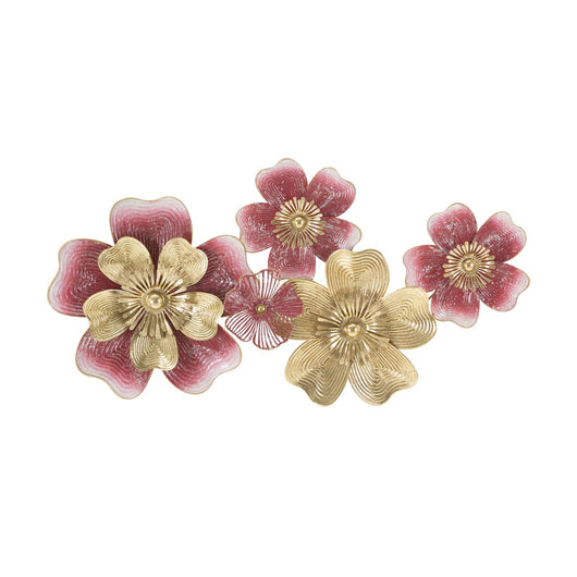 Decorazione in Metallo 3D Fiori 19, Multicolore, Metallo, 91,4x6,4x50,8 cm, Seven Design