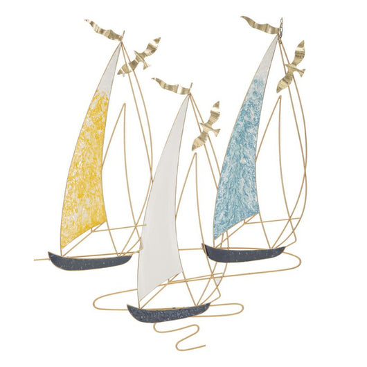 Decorazione in Metallo 3D Barche 3, Multicolore, Metallo, 78,7x3,8x97,8 cm, Seven Design