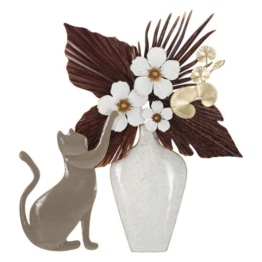 Decorazione in Metallo 3D Gatti 3, Multicolore, Metallo, 54,6x8,9x59,7 cm, Seven Design