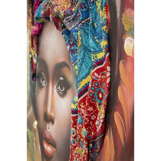 Stampa su Tela Africa 18, Multicolore, Legno, 82x4,5x122 cm, Seven Design