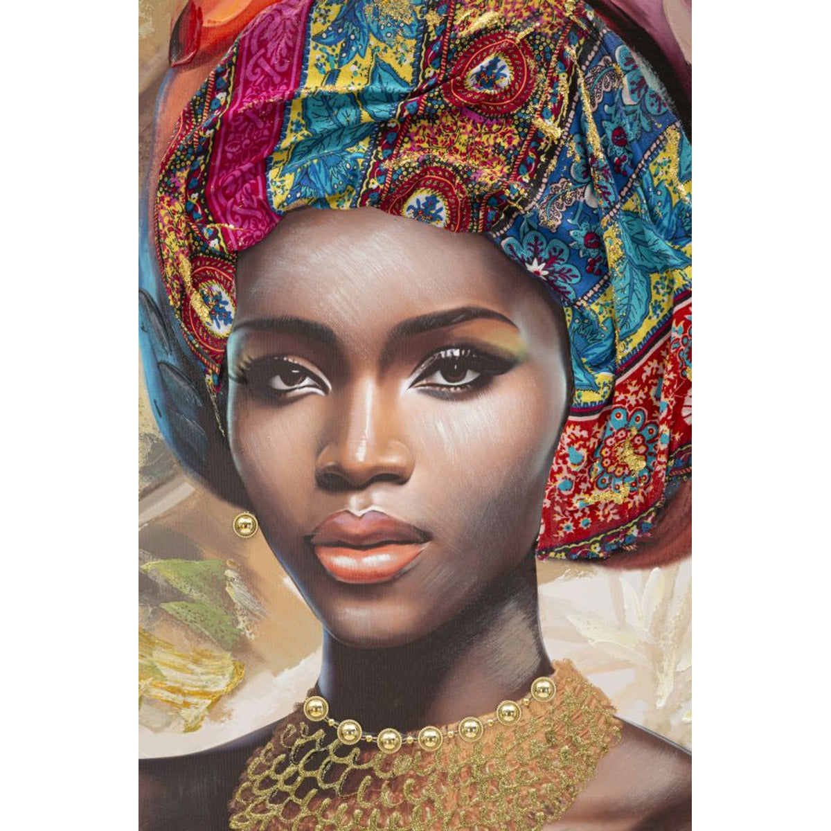 Stampa su Tela Africa 18, Multicolore, Legno, 82x4,5x122 cm, Seven Design