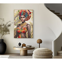 Stampa su Tela Africa 18, Multicolore, Legno, 82x4,5x122 cm, Seven Design