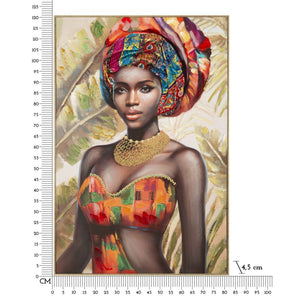 Stampa su Tela Africa 18, Multicolore, Legno, 82x4,5x122 cm, Seven Design