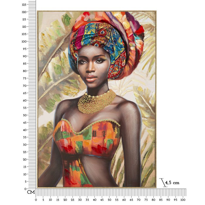 Stampa su Tela Africa 18, Multicolore, Legno, 82x4,5x122 cm, Seven Design