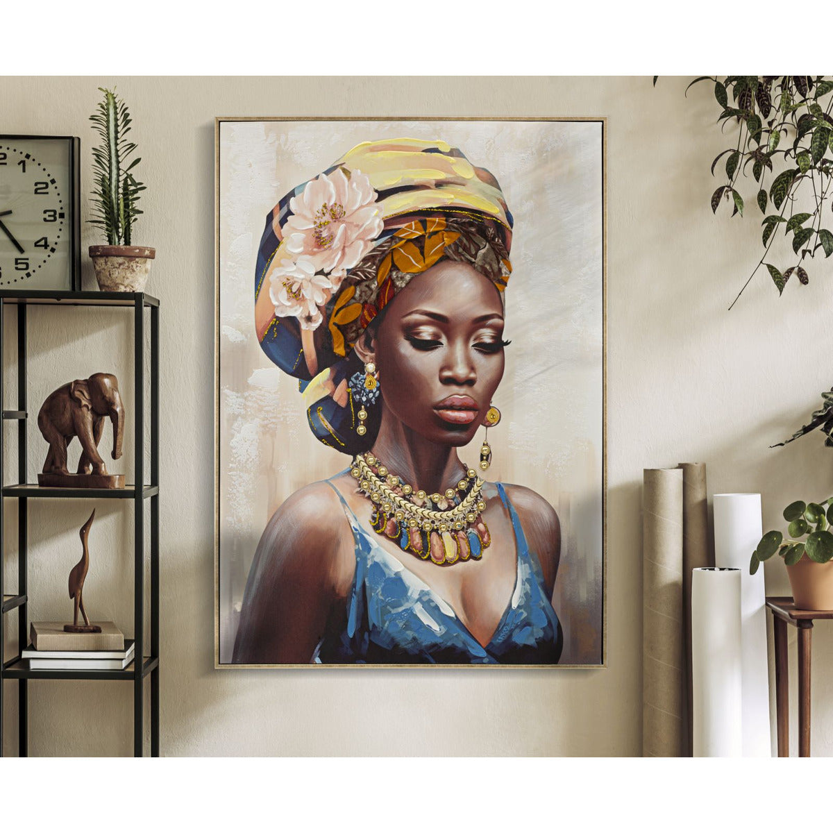 Stampa su Tela Africa 20, Multicolore, Legno, 72x4,5x102 cm, Seven Design