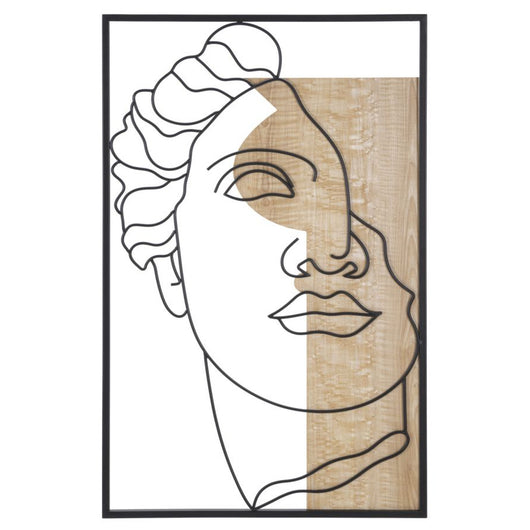 Decorazione in Metallo e Legno Viso 7, Multicolore, MDF, 50x2x80 cm, Seven Design