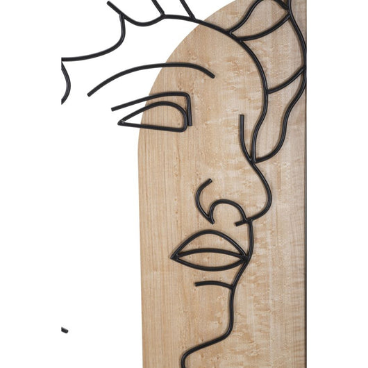 Decorazione in Metallo e Legno Viso 8, Multicolore, MDF, 55x2x80 cm, Seven Design