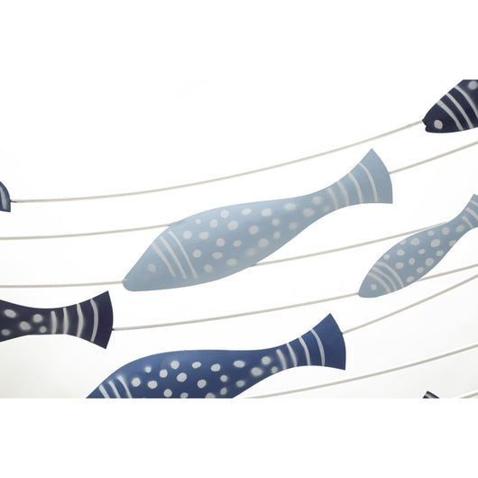 Decorazione in Metallo e Legno Pesce 8, Multicolore, Metallo, 96,5x1,5x61 cm, Seven Design