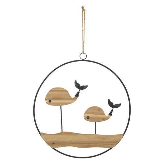 Decorazione in Metallo e Legno Pesce 9, Multicolore, Legno, 56x2x60 cm, Seven Design