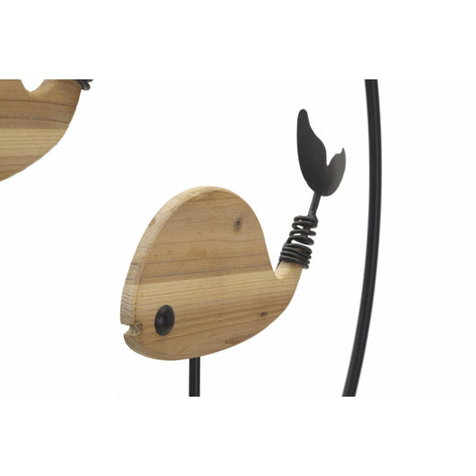 Decorazione in Metallo e Legno Pesce 9, Multicolore, Legno, 56x2x60 cm, Seven Design