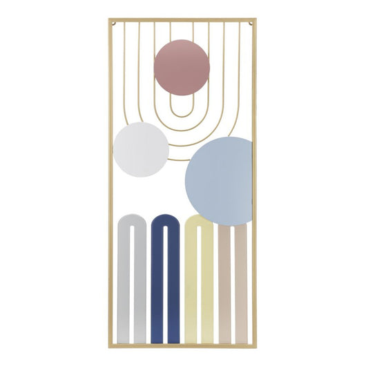 Decorazione in Metallo e Legno Geometrico 10, Multicolore, Metallo, 37x2x84 cm, Seven Design