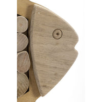 Decorazione in Metallo e Legno Pesce, Marrone, Legno, 42,5x2x28,5 cm, Seven Design