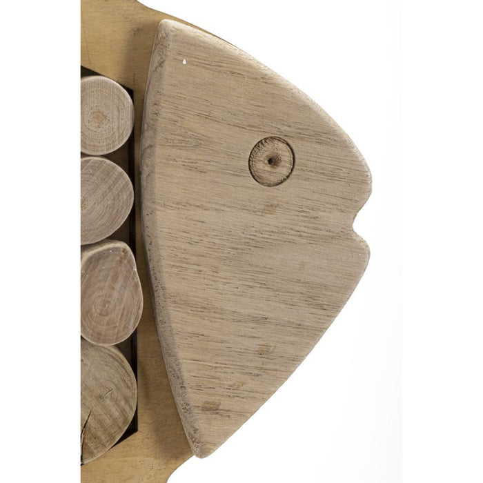 Decorazione in Metallo e Legno Pesce, Marrone, Legno, 42,5x2x28,5 cm, Seven Design