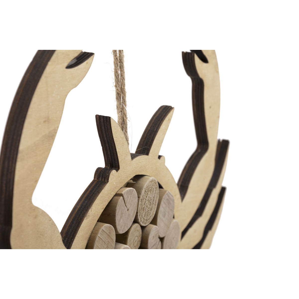 Decorazione in Metallo e Legno Granchio, Marrone, Legno, 35x2x31 cm, Seven Design