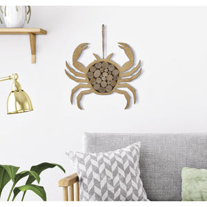 Decorazione in Metallo e Legno Granchio, Marrone, Legno, 35x2x31 cm, Seven Design
