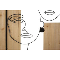 Decorazione in Metallo e Legno Volti, Marrone, Metallo, 63x2x90 cm, Seven Design