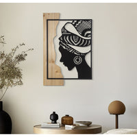 Decorazione in Metallo e Legno Africa, Marrone, Metallo, 53x2x80 cm, Seven Design