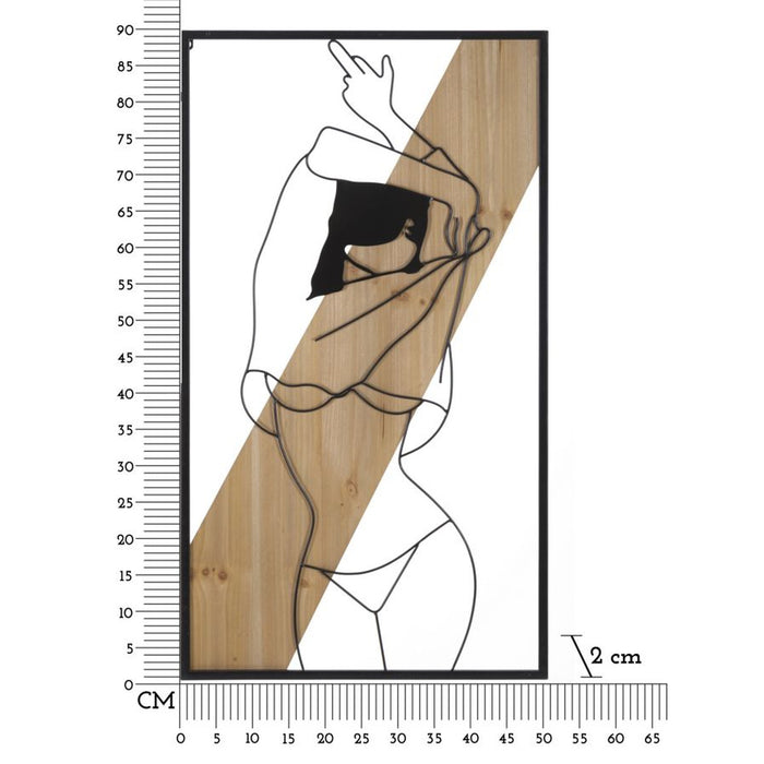 Decorazione in Metallo e Legno Corpi 8, Marrone, Metallo, 50x2x90 cm, Seven Design