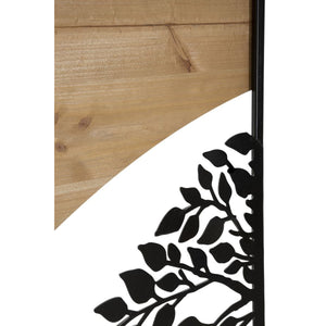 Decorazione in Metallo e Legno Albero 11, Marrone, Metallo, 105x2x70 cm, Seven Design