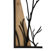 Decorazione in Metallo e Legno Albero 10, Marrone, Metallo, 50x2x200 cm, Seven Design