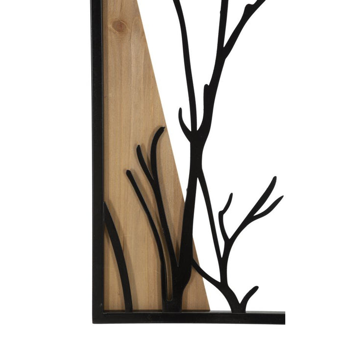 Decorazione in Metallo e Legno Albero 10, Marrone, Metallo, 50x2x200 cm, Seven Design