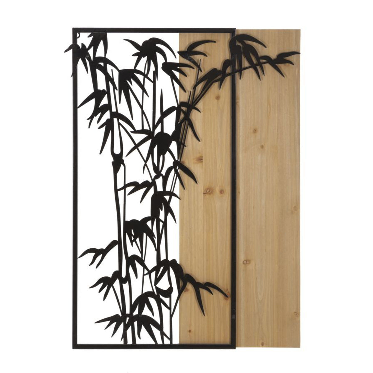 Decorazione in Metallo e Legno Bamboo, Marrone, Metallo, 58x2x80 cm, Seven Design
