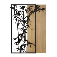 Decorazione in Metallo e Legno Bamboo, Marrone, Metallo, 58x2x80 cm, Seven Design