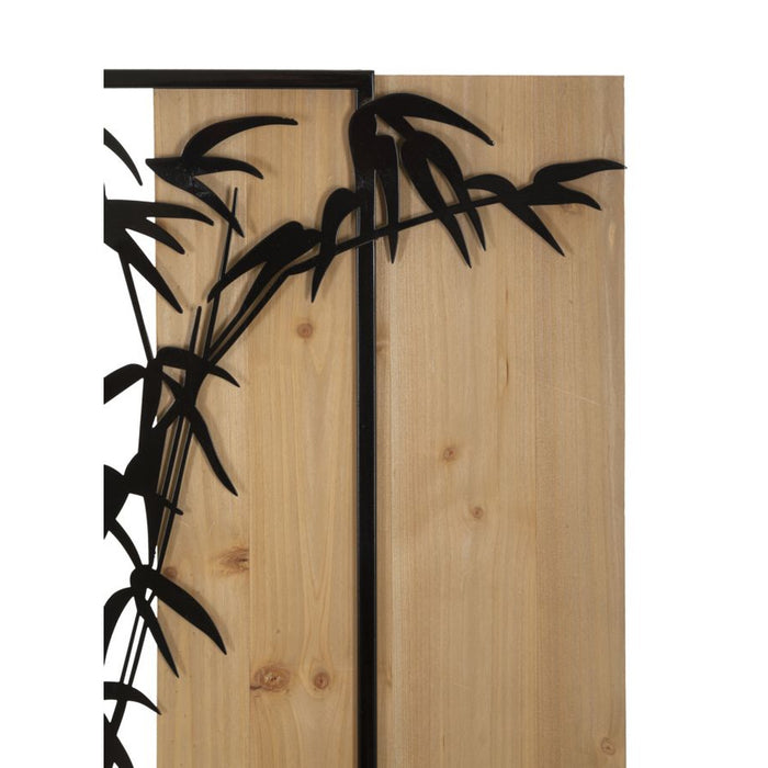 Decorazione in Metallo e Legno Bamboo, Marrone, Metallo, 58x2x80 cm, Seven Design