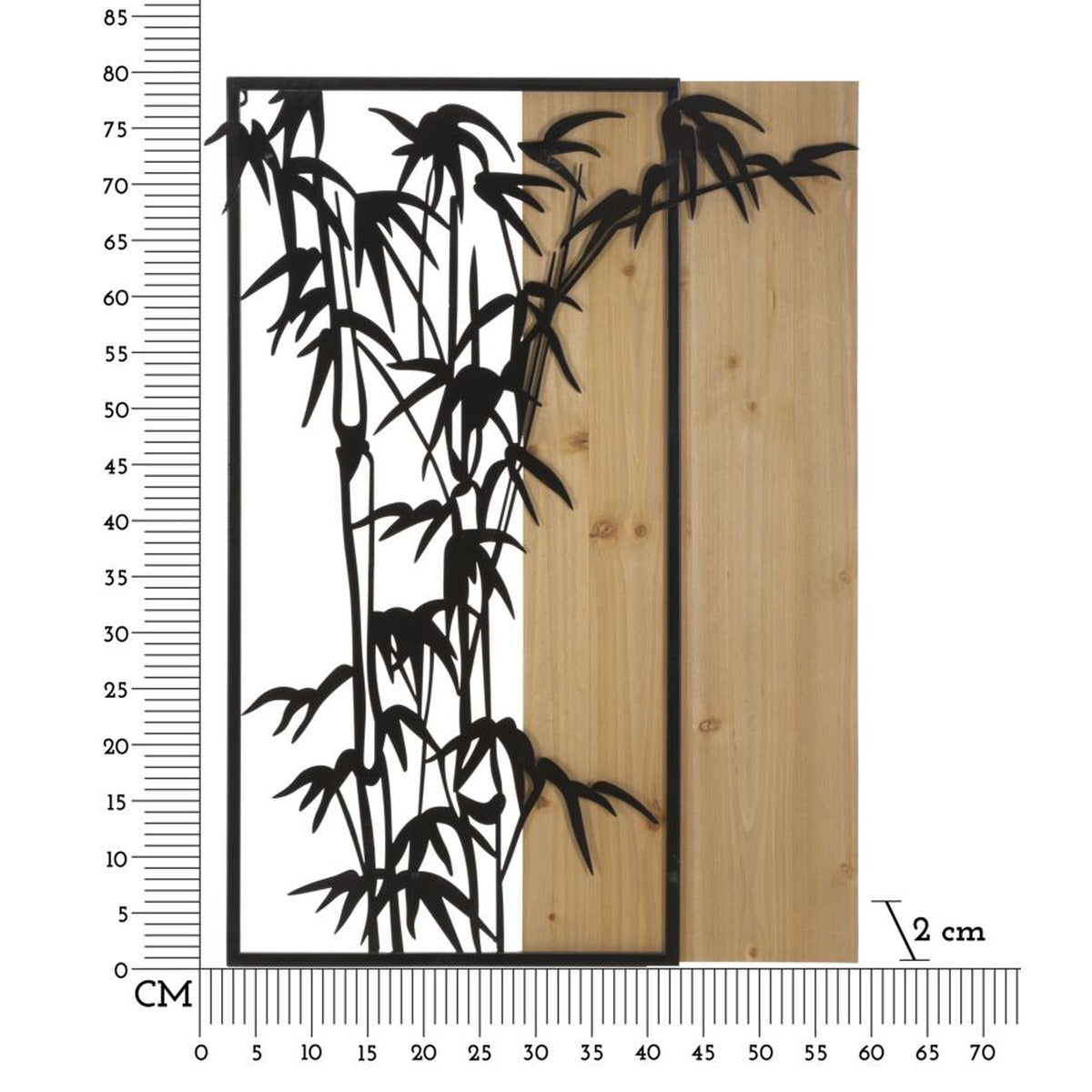 Decorazione in Metallo e Legno Bamboo, Marrone, Metallo, 58x2x80 cm, Seven Design