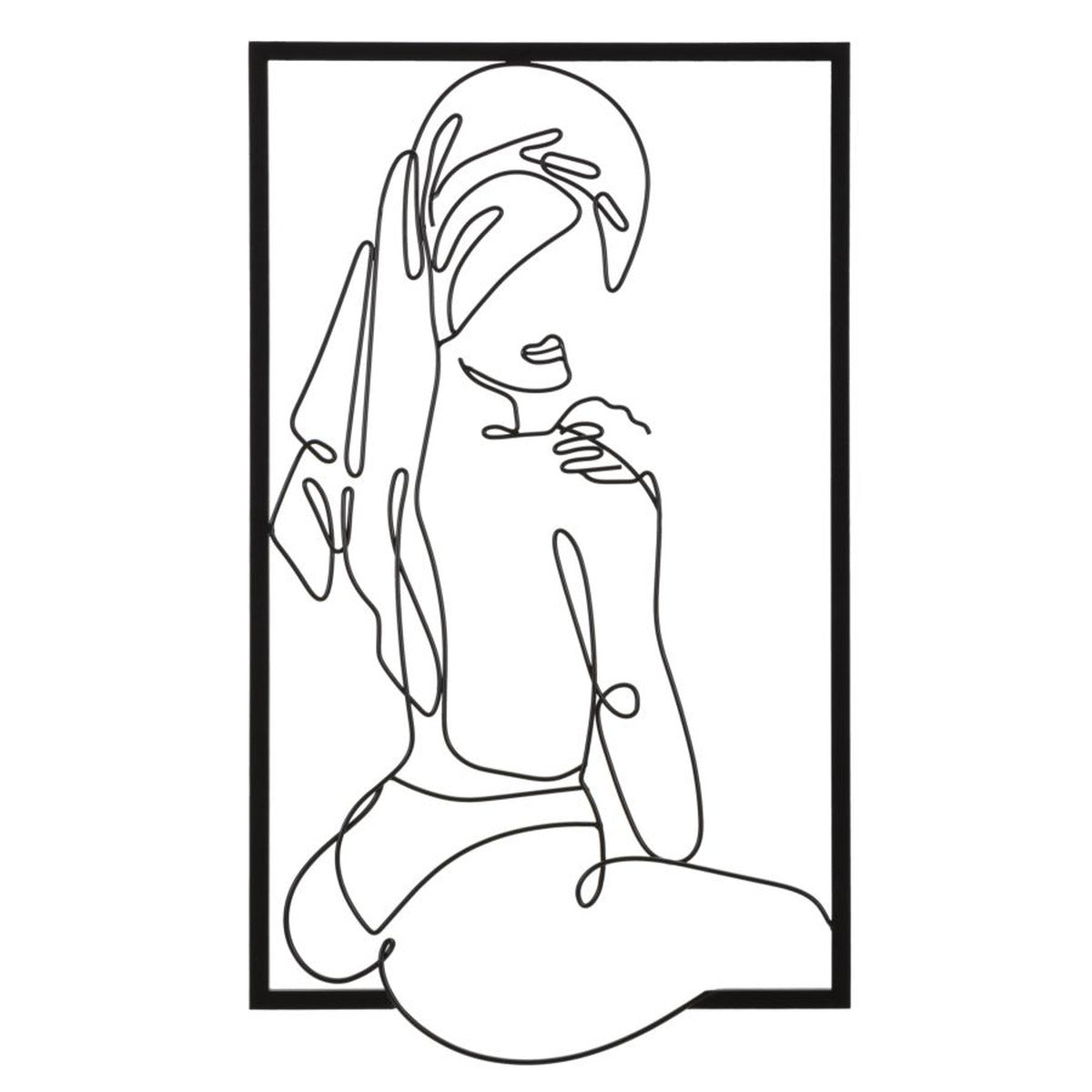 Decorazione in Metallo Corpi 4, Nero, Metallo, 40x1,3x70 cm, Seven Design