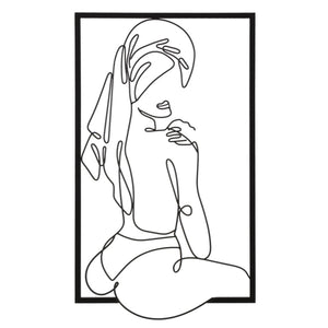 Decorazione in Metallo Corpi 4, Nero, Metallo, 40x1,3x70 cm, Seven Design